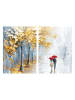 Wallity 2er-Set: Leinwanddrucke in Blau/ Gelb/ Weiß - (B)80 x (H)120 cm