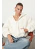 trendyol Sweatjacke in Creme