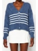 trendyol Cardigan in Dunkelblau/ Weiß