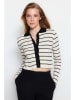 trendyol Cardigan in Creme/ Schwarz