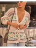 LA Angels Cardigan in Creme/ Bunt