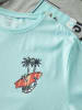 name it 2er-Set: Shirts "Vagno" in Türkis/ Grau