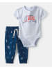 carter's 2-delige outfit lichtblauw/donkerblauw