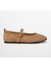 Marc O'Polo Shoes Leder-Spangenballerinas in Beige