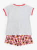 admas Pyjama in Grau/ Rot