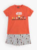 admas Pyjama in Orange/ Grau