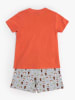 admas Pyjama in Orange/ Grau