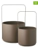 House Nordic 2-delige set: bloempotten bruin