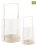 House Nordic 2-delige set: kaarshouder transparant/beige