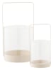 House Nordic 2-delige set: kaarshouder transparant/beige