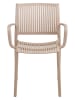 House Nordic 4-delige set: eetkamerstoelen "Manzano" taupe - (B)56 x (H)81 x (D)56 cm