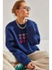 Bianco Lucci Sweatshirt donkerblauw/roze