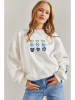 Bianco Lucci Sweatshirt in Weiß