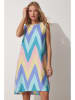 Happiness Istanbul Kleid in Hellblau/ Beige