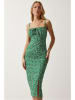 Happiness Istanbul Sukienka w kolorze zielono-białym