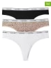 Calvin Klein 3er-Set: Strings in Weiß/ Schwarz/ Hellbraun