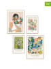 Orangewallz 4er-Set: Gerahmte Kunstdrucke "Green Style"