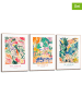 Orangewallz 3er-Set: Gerahmte Kunstdrucke "Matisse Floral Set"