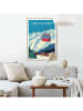 Orangewallz Ingelijste kunstdruk "Alpes Ski" blauw - (B)50 x (H)70 cm