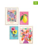 Orangewallz 4er-Set: Gerahmte Kunstdrucke "Bright Colour Set"