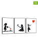 Orangewallz 3-delige set: ingelijste kunstdruk "Girl Streetart" - (B)30 x (H)40 cm