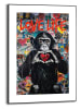 Orangewallz Druk artystyczny "Love Life Monkey" w ramce