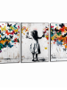 Orangewallz 3er-Set: Gerahmte Kunstdrucke "Spray of Butterflies"