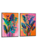 Orangewallz 2-delige set: ingelijste kunstdrukken "Vibrant Flowers"