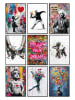 Orangewallz 9er-Set: Gerahmte Kunstdrucke "Streetart Set"