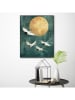 Orangewallz Ingelijste kunstdruk "Evening Cranes Green"