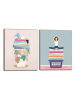 Orangewallz Druki artystyczne (2 szt.) "Laundry Set" w ramce