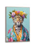 Orangewallz Druk artystyczny "Bloomy Tiger Portrait" w ramce