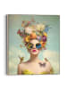 Orangewallz Gerahmter Leinwanddruck "Portrait Lady - Flora Fauna"