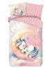 Good Morning Renforcé-Bettwäsche-Set "Molly" in Rosa/ Türkis