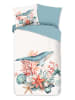 Good Morning Bettwäsche-Set ''Ocean'' i Blau/ Creme