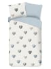 Good Morning Renforcé-Bettwäsche-Set "Juhvo" in Creme/ Hellblau