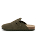 SABOKETS Leder-Clogs in Khaki