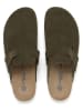 SABOKETS Leder-Clogs in Khaki