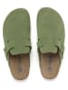 SABOKETS Skórzane chodaki w kolorze zielonym