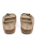 SABOKETS Leren slippers beige