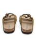 SABOKETS Leder-Pantoletten in Khaki