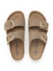 SABOKETS Leren slippers beige