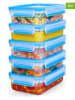 Emsa 5er-Set: Frischhaltedosen "Clip & Close" in Blau - 800 ml
