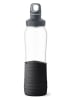 Emsa Trinkflasche "Drink2Go - Glas" in Schwarz - 700 ml