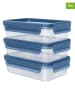 Emsa 3er-Set: Frischhaltedosen "Clip & Close Eco" in Blau - 800 ml