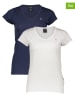 G-Star 2er-Set: Shirts in Dunkelblau/ Weiß