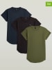 G-Star 3-delige set: shirts olijfgroen/zwart/donkerblauw