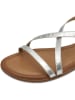 s.Oliver Leren sandalen zilverkleurig