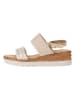 s.Oliver Leder-Keilsandaletten in Beige