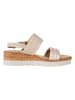 s.Oliver Leren sleehaksandalen beige